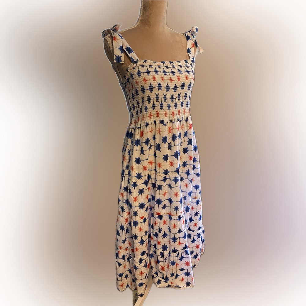 J Crew smocked Star Print Sun Dress